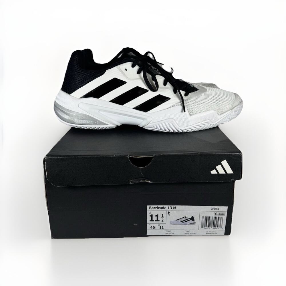 adidas Barricade Men's Athletic Shoes - Black and White